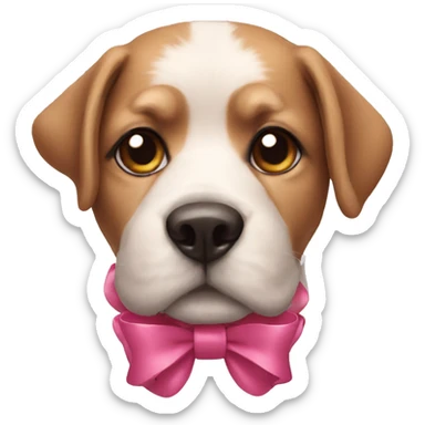 Dog with bows sticker