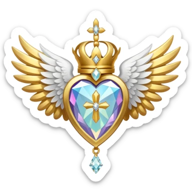 holy saint emblem with white wings and diamond in the middle sticker