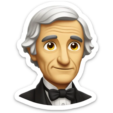 Ralph Waldo Emerson looking at the sun sticker