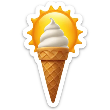 Ice cream cone and the sun sticker