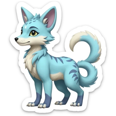 smooth soft pastel modern anthro furry vernid-trico-Protogen-Primagen-hybrid fursona by Falvie, LiLaiRa, AngieWolf sticker