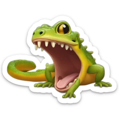 Salamandra sacando la lengua sticker