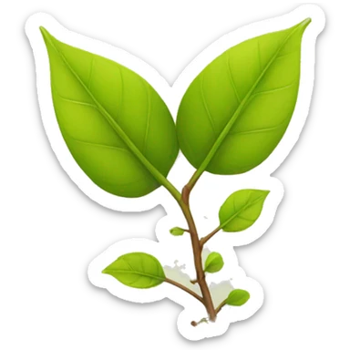 a twig sprouting new leaves sticker