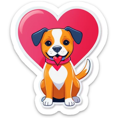 Dog valentine’s  sticker