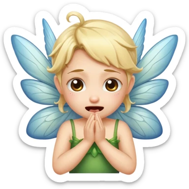 A little fairy, with wings,  , do more different emotional, she cry, smail  tayd , angry, hungry, sticker