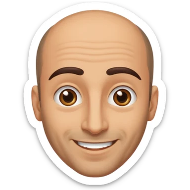 middle eastern balding man with thick eyebrows sticker