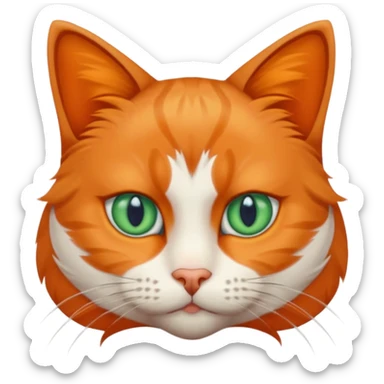 more slanted eyes with a green/blue colour, made the cat look challenging sticker