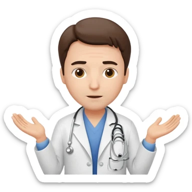 The doctor shrugging his shoulders sticker