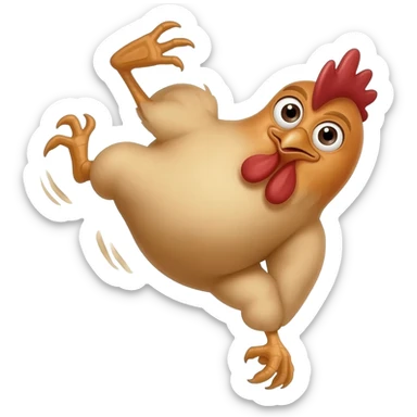chicken doing a kickflip sticker