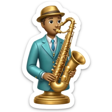 statue playing saxophone sticker