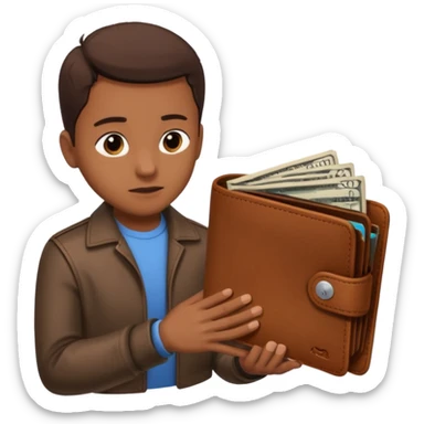 Billetera encontrada en el piso con personas al rededor sticker