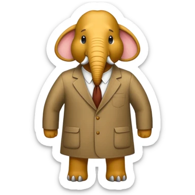 mamut vestido de ejecutivo bancario, con saco, estilo profesional, fondo simple sticker