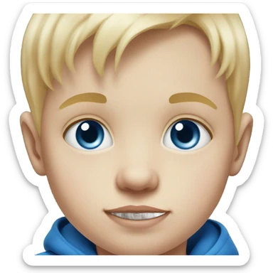 Toddler boy: realistic blonde hair portrait with blue eyes sticker