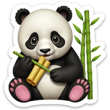 bamboo eating panda sticker