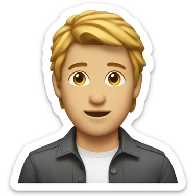 Guy with hazel hair short mullet  sticker