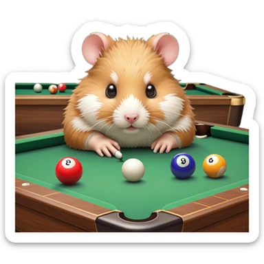 hamster playing billiards sticker