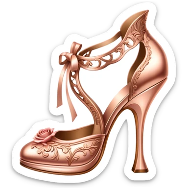 Rose gold rococo heels sticker