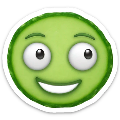 smiling face emoji with cucumbers over the eyes sticker