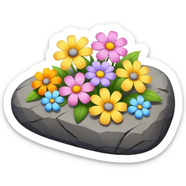 rock giving flowers sticker