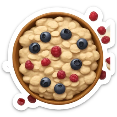 Oatmeal with berrys on top sticker
