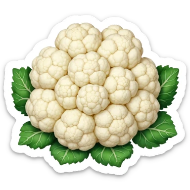 small cluster of irregular cauliflower-like kefir grains with soft bumpy texture creamy white color lumpy slightly translucent uneven gelatinous living nature sticker