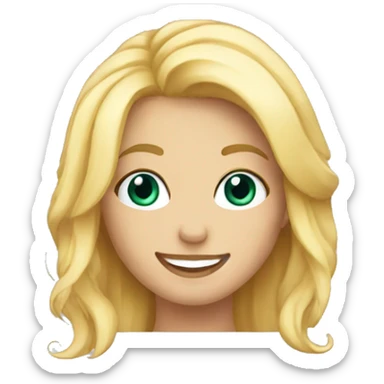 blonde girl with american smile winking sticker