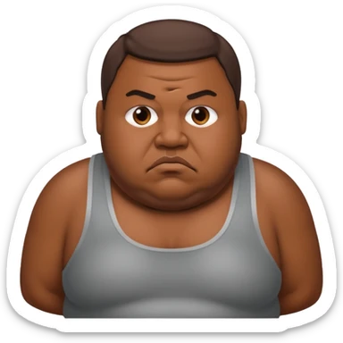 a fat man work out sticker