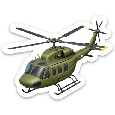 Huey helicopter sticker