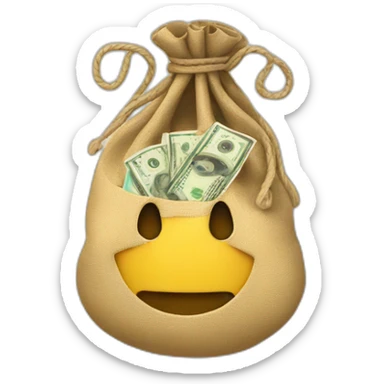 string bag with money sticker