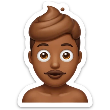 Poop face sticker