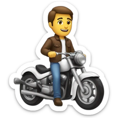 Hombre alto, blanco  con moto sticker