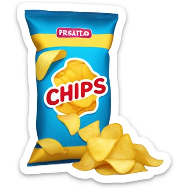 potato chips bag that says "chips" sticker