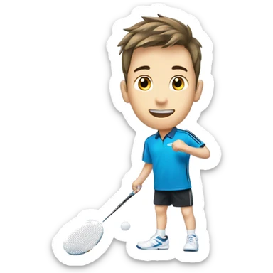 A boy wit Yonex badminton  sticker