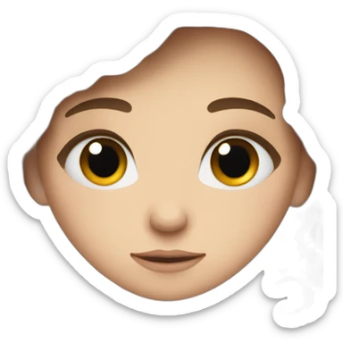 Tired Girl with blue eyes and Brown Hair sticker