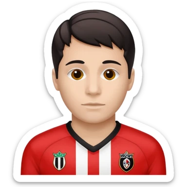 Supporter de L’ogc Nice. Maillot de foot rouge et noir (bandes) logo Kappa.  sticker