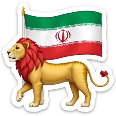 The flag of Iran with lion and sun sticker