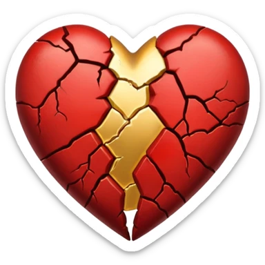 Make a heart with one crack down the middle making it split into two. Fill the crack fully with gold so that it looks like a normal heart with gold cracks on it sticker