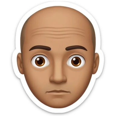 dark tan man with thick eyebrows and balding sparse hair sticker