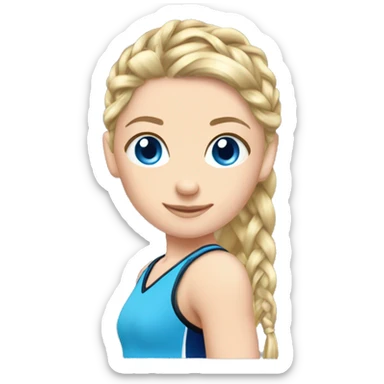 blue eyed blonde plaits netball sticker