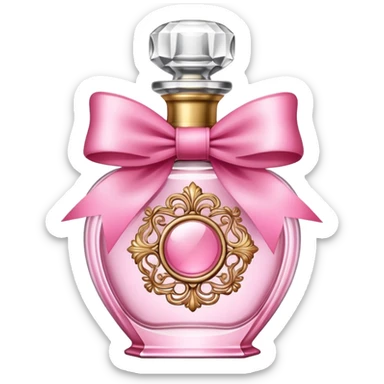 pink vintage perfume with bow  sticker