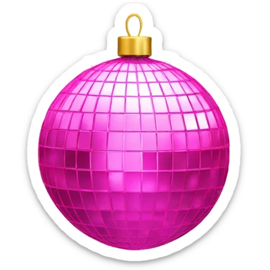 Pink Christmas disco ball sticker