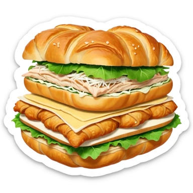 Croissant chicken and Cesar salad sandwich  sticker