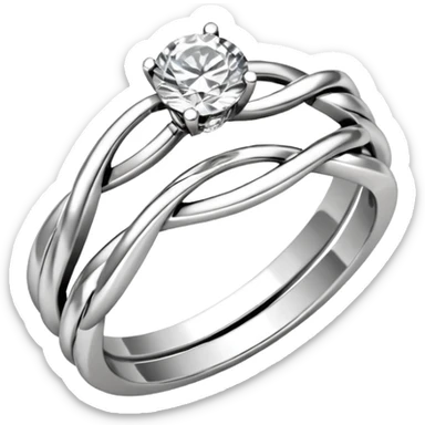 Diamond ring 💍 2 rings  twist with each other like engagement rings for man and women sticker