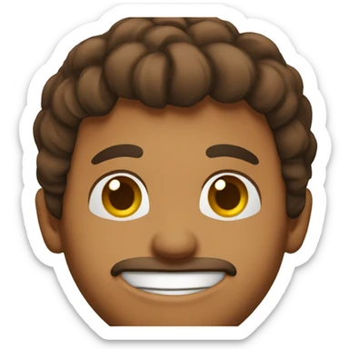 brown man smile just head sticker