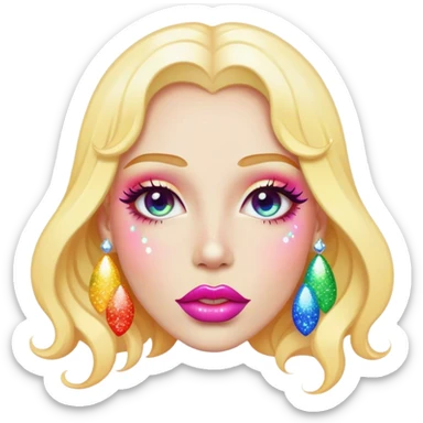 rainbow sparkles on lush lips sticker