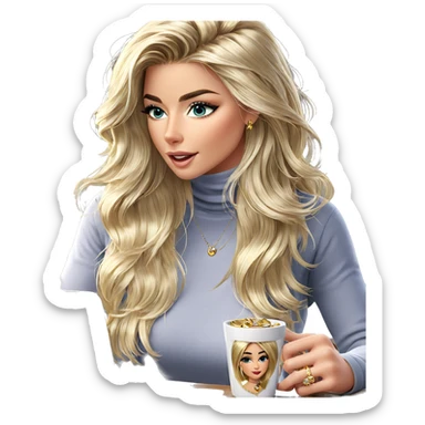 girl with jewelry by window sticker