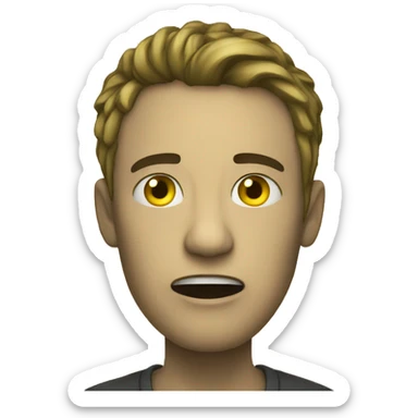 fear yellow roun emoji sticker