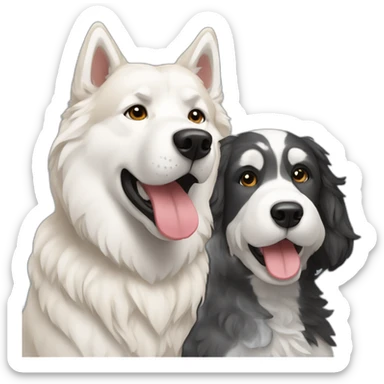 Husky and a goldendoodle sticker