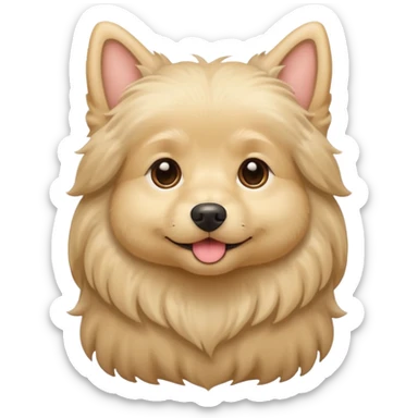 Small long haired beige dog sticker