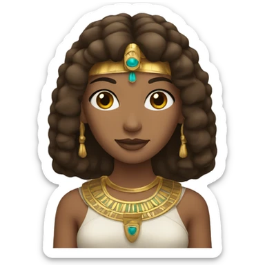 Cleopatra with long hair brown sticker